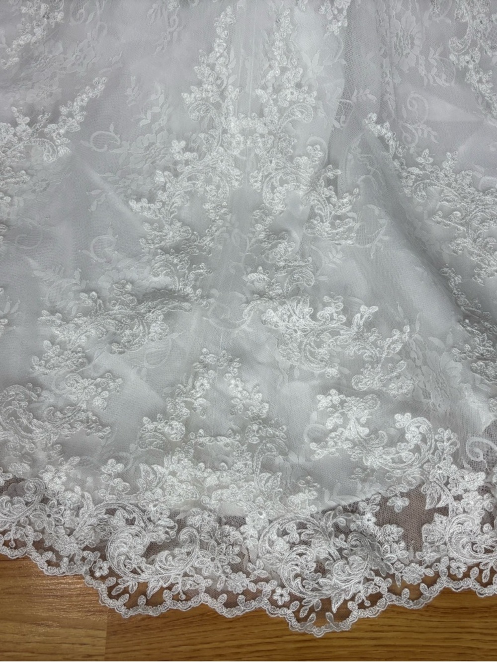 Alfred Angelo White Lace Backless Long Sleeve Bridal Wedding Gown 16 - Picture 9 of 15